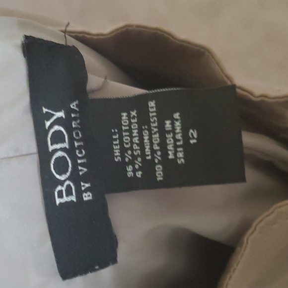 Body by Victoria 12 jacket 8 pants khaki pant suit accordian tale cup buttons - Picture 11 of 14